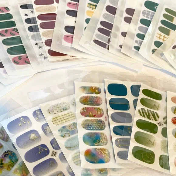 HUGE LOT 50+ Unopened Nail Polish Wraps Strips Stamps Rhinestones